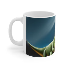 Load image into Gallery viewer, Dinosaur Raptor Rocks Christmas Santa Red Hat Ceramic Mug 11oz Design #6 Wrap-a-round