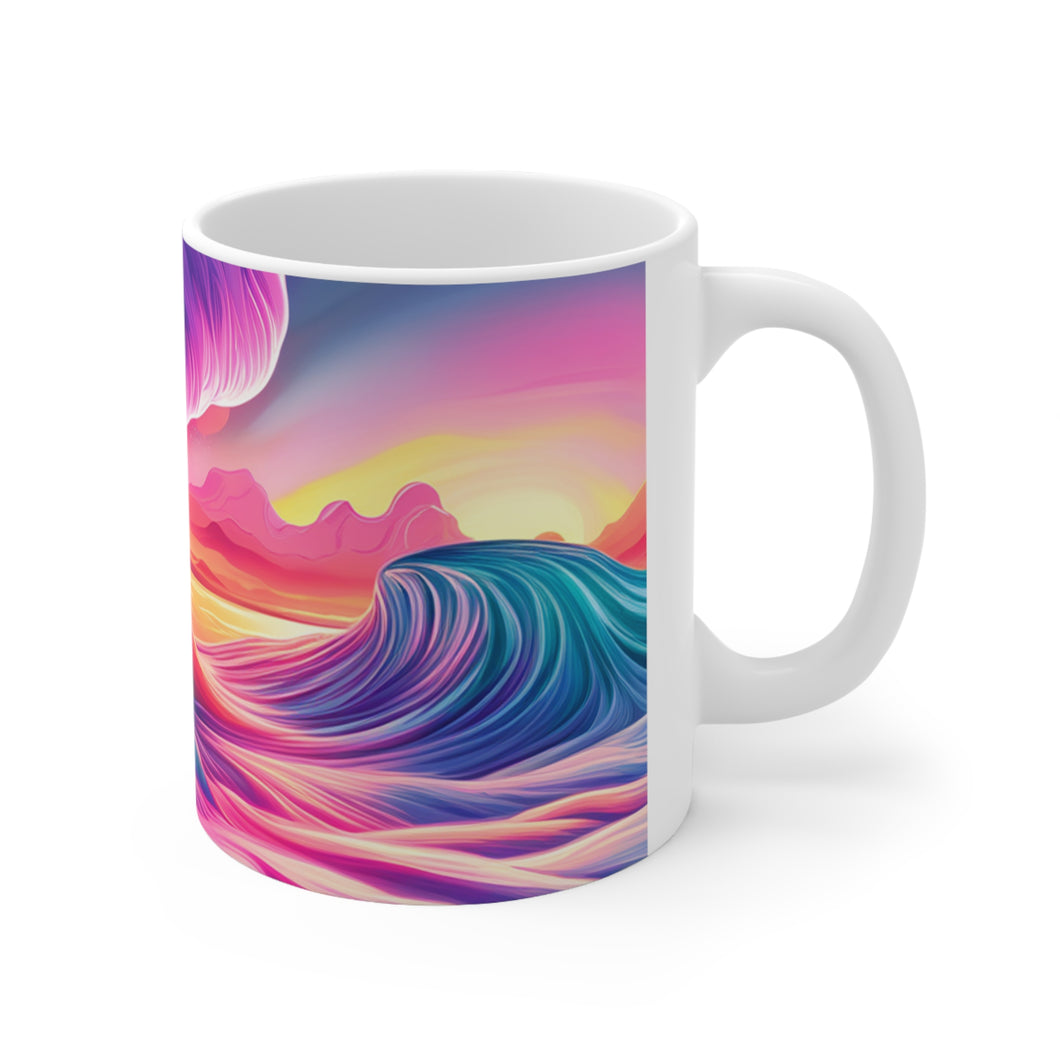 Pastel Sea-life Sunset #16 Ceramic Mug 11oz mug AI-Generated Artwork