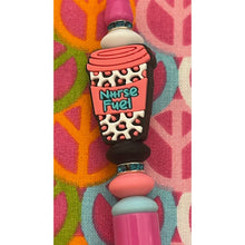 Load image into Gallery viewer, Nurse fuel pink black Custom Handmade Beaded Pen