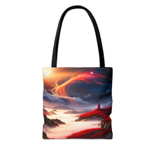 Load image into Gallery viewer, Waves Red Skies Series #2 Tote Bag AI Artwork 100% Polyester
