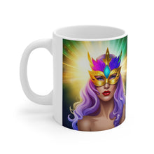 Load image into Gallery viewer, Mardi Gras Mask Ribbon #5 Mug AI-Generated Artwork 11oz mug