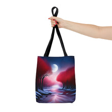 Load image into Gallery viewer, Moonlight Trees Red Skies Series #8 Tote Bag AI Artwork 100% Polyester