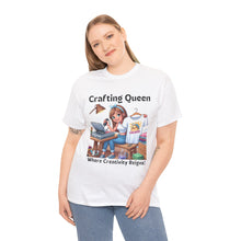 Load image into Gallery viewer, Crafting Queen: Where Creativity Reigns, T-Shirt Designing Heat Press Cotton