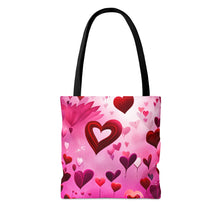 Load image into Gallery viewer, Sky Full of Love the Pink Heart Series #1 Tote Bag AI Artwork 100% Polyester