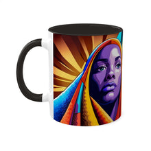 Load image into Gallery viewer, Colors of Africa Pop Art Colorful #15 AI 11oz Black Accent Coffee Mug