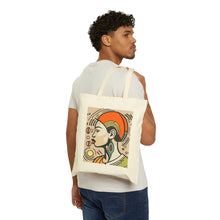 Load image into Gallery viewer, Colors of Africa Queen Sista #10 Retro 100% Cotton Canvas Tote Bag 15" x 16"