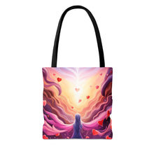 Load image into Gallery viewer, Angelic Angel Love the Pink Heart Series Tote Bag AI Artwork 100% Polyester #12