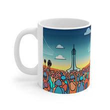 Load image into Gallery viewer, Beach Vibes Retro Concert #9 Ceramic 11oz Mug AI Artwork
