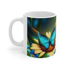 Load image into Gallery viewer, December Blue Topaz Birth Month Colors Fairies & Butterflies #3 Mug 11oz mug AI-Generated Artwork