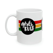 Load image into Gallery viewer, Girls Rule 11oz White Ceramic Beverage Mug Decorative Art