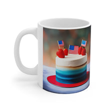Load image into Gallery viewer, Happy 4th of July Cake Celebration #13 Ceramic 11oz mug AI-Generated Artwork