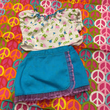 Load image into Gallery viewer, Cabbage patch Kids White CPK Top, Blue Skirt CPK Doll Clothing