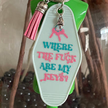 Load image into Gallery viewer, Where are my Keys - Groovy Retro Tassel Motel Keychains – R10
