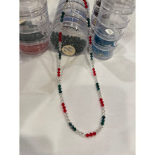 Load image into Gallery viewer, Holiday Red, Emerald, Clear - Handcrafted Crystal Beaded 19.5" Necklace