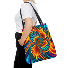 Load image into Gallery viewer, Re-growth Tye Dye Swirls and Ripples Tote Bag AI Artwork 100% Polyester #10