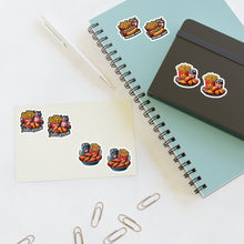 Load image into Gallery viewer, Hot Dog, Chicken Foodie Vinyl Sticker Sheets - 4 Foods/2 each 8pc Set