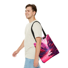 Load image into Gallery viewer, Mountain Love the Pink Heart Series #2 Tote Bag AI Artwork 100% Polyester