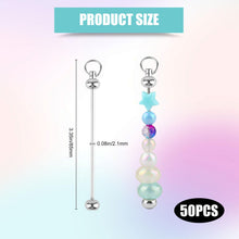 Load image into Gallery viewer, 50Pcs Blank Beadable Keychain Bars,Metal Bead Keychain Making Kit,Link Detachable Key Chain,Blanks Keychain Making Supplies for Pendant DIY Crafts Jewelry Making Gift(Silver)