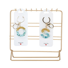 Load image into Gallery viewer, joycraft 100Pcs Keychain Cards, 2.1"x5.9" White Paper Cards Keychain Display Holder, Thank You Hanging Cards for Selling, Hanging Display Keychain, Bracelet, and Jewelry