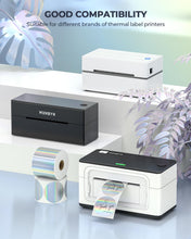 Load image into Gallery viewer, 3x2 Inch White Thermal Labels+2" Circle Holographic Thermal Label Stickers