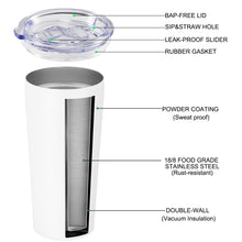 Load image into Gallery viewer, 20oz Tumbler Bulk with Lid and Straw 12 Pack, Stainless Steel Vacuum Insulated Tumbler, Double Wall Coffee Cup Travel Mug, White