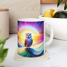 Load image into Gallery viewer, Beautiful Owl Standing in a Sea of Colors #3 Mug 11oz mug AI-Generated Artwork