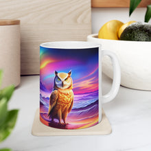 Load image into Gallery viewer, Beautiful Owl Standing in a Sea of Colors #2 Mug 11oz mug AI-Generated Artwork