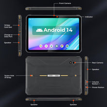 Load image into Gallery viewer, MUNBYN 11-inch Rugged Tablet ILT02, Android 14 UTV Tablet, 16GB+128GB with GPS, IP68 Weather Proof, 32MP+48MP Dual Camera, 4G LTE for Offroad UTV, Drone, 2Y Protection