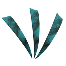 Load image into Gallery viewer, XXRRP ARCHERY 25 Pack 4 Inch Shield Cut Vanes Archery Arrow Fletch Turkey Feather Fletches Right/Left Wing Fletching for DIY Hunting Target Shooting (Right Wings, Teal)