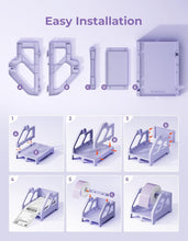 Load image into Gallery viewer, MUNBYN Label Holder for Rolls and Fan-Fold Labels, Thermal Sticker Roll Holder for Desktop Thermal Printer Shipping Supplies Industrial Paper, Purple