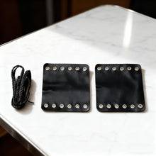 Load image into Gallery viewer, CQnodoit 4 PCS Flat Leather Motorcycle Grip Covers Brown and Black Handlebar Protectors with Adjustable Straps Universal Anti-Slip Handle Gloves for Most Bikes