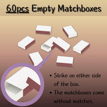 Load image into Gallery viewer, LONGIM 60pcs Blank Matches Boxes for DIY Craft, 2.28x1.41x0.59in White Small Storage Container, Bulk Matchboxes with Double-Sided Strikers for Wedding & Birthday Party Favor Supplies, Empty Matchboxes