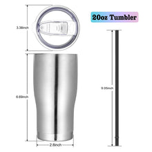 Load image into Gallery viewer, 20oz Tumbler Stainless Steel Tumbler Cup with Lid And Straw Vacuum Insulated Double Wall Travel Coffee Mug(Stainless 12 Pack)