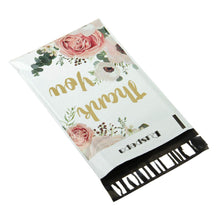 Load image into Gallery viewer, RUSPEPA 6x9 inches Poly Mailers Shipping Bags Thank You Notes Flowers Surrounded White Poly Mailers 2.3 Mil Heavy Duty Self Seal Mailing Envelopes - 100 Pack