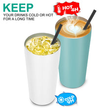 Load image into Gallery viewer, 20oz Tumbler Bulk with Lid and Straw 12 Pack, Stainless Steel Vacuum Insulated Tumbler, Double Wall Coffee Cup Travel Mug, White