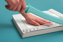 Load image into Gallery viewer, We R Memory Keepers Guillotine Trimmer – 12" Large Paper Cutter with 1/4-Inch Grid, Cuts Up to 10 Sheets, Perfect for Scrapbooking, Journals, Cards, and Craft Projects, Blue