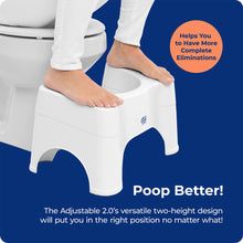 Load image into Gallery viewer, Squatty Potty The Original Bathroom Toilet Stool - Adjustable 2.0, Convertible to 7" or 9" Height with Removable Topper for Adults and Kids White