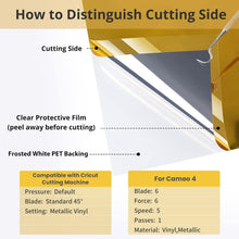 Load image into Gallery viewer, HTVRONT Gold Chrome Vinyl - 12" x 15FT Gold Permanent Adhesive Vinyl for All Cutting Machine-Gold Mirror Metallic Easy to Cut & Weed