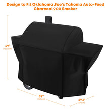 Load image into Gallery viewer, Stanbroil Grill Cover Fit Oklahoma Joe's Tahoma Auto-Feed Charcoal 900 Smoker, 600D Polyester Waterproof Outdoor Premium BBQ Grill Cover, Black