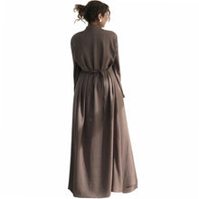 Load image into Gallery viewer, 2PCS Womens Muslim Abaya Dress Soft Light Prayer Clothing Stand Collar Full Coverage Cardigan Dress Outfits Mocha