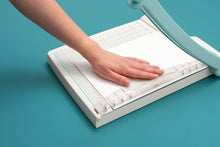 Load image into Gallery viewer, We R Memory Keepers Guillotine Trimmer – 12" Large Paper Cutter with 1/4-Inch Grid, Cuts Up to 10 Sheets, Perfect for Scrapbooking, Journals, Cards, and Craft Projects, Blue