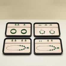 Load image into Gallery viewer, Oirlv Velvet Jewelry Display Tray for Vendors & Stores,Jewelry Organizer with Multi Compartments for Rings, Bracelets, Necklaces - Professional Display Case for Trade Shows, Home Dresser(Green)