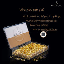 Load image into Gallery viewer, BEADNOVA 10mm Jump Rings Gold Jewelry Jump Rings for Jewelry Making Accessories Findings for Keychains (900Pcs)
