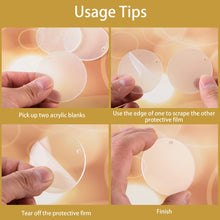 Load image into Gallery viewer, 250 Pieces Clear Acrylic Keychain Blanks Transparent Acrylic Rectangle Square Circle Heart Hexagon Shaped Keychain Blanks with Hole Clear Acrylic Ornament Blanks for DIY Crafts Projects Holiday Decor