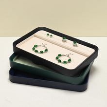 Load image into Gallery viewer, Oirlv Velvet Jewelry Display Tray for Vendors & Stores,Jewelry Organizer with Multi Compartments for Rings, Bracelets, Necklaces - Professional Display Case for Trade Shows, Home Dresser(Green)