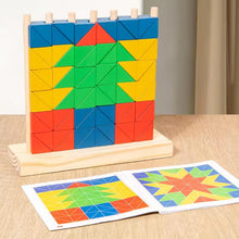Load image into Gallery viewer, Montessori Wooden Stacking Puzzle Toy Educational Brain Teaser 3 Years Old + Colorful Rainbow Triangle Blocks
