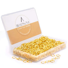 Load image into Gallery viewer, BEADNOVA 10mm Jump Rings Gold Jewelry Jump Rings for Jewelry Making Accessories Findings for Keychains (900Pcs)