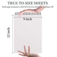 Load image into Gallery viewer, SuFly 9"x12" Drawing Paper, Pack of 2, 100 Sheets Each, Top Spiral Sketch Pad, 68lb/100gsm, White.