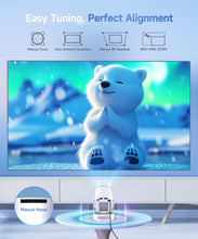 Load image into Gallery viewer, Magcubic Mini Projector with WiFi 6 and Bluetooth 5.4, Portable Projector 4K Support, 5W Soundbase Speaker, Auto Vertical Keystone 180°Rotatable Smart Proyector for Movie Home Outdoor