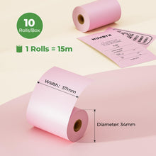 Load image into Gallery viewer, MUNBYN 2 1/4" x 50' Pink Thermal Paper, Kids Camera Refill Print Paper, Receipt Paper(10 Rolls), BPA Free Fits 58mm Mini Thermal POS Printer, Square Terminal Credit Card Machines
